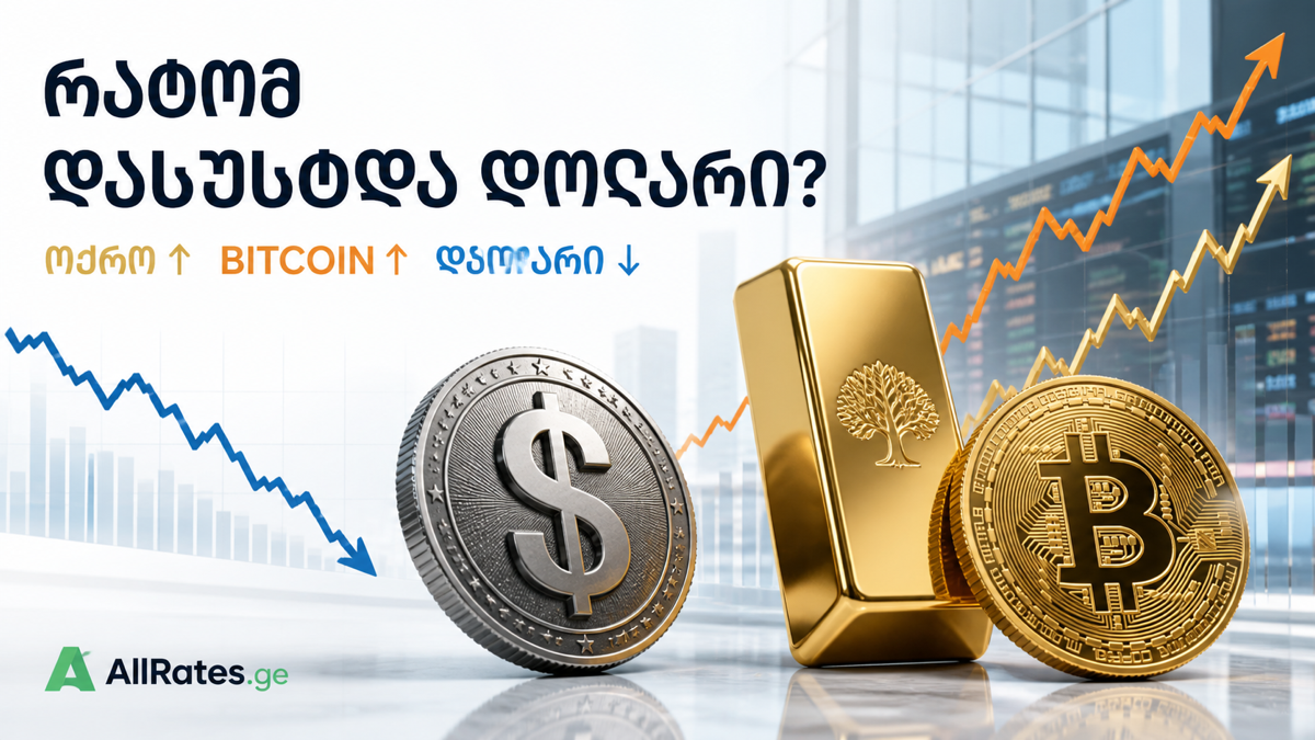 დოლარის დასუსტება და ოქროსა და Bitcoin-ის ერთდროული ზრდა