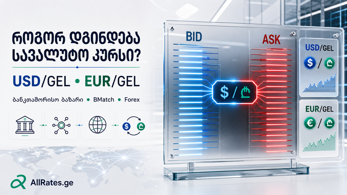 როგორ დგინდება USD/GEL EUR/GEL და სხვა სავალუტო წყვილების კურსი