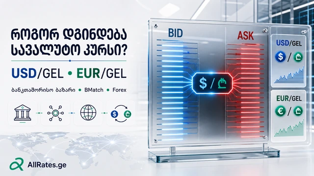 როგორ დგინდება USD/GEL EUR/GEL და სხვა სავალუტო წყვილების კურსი